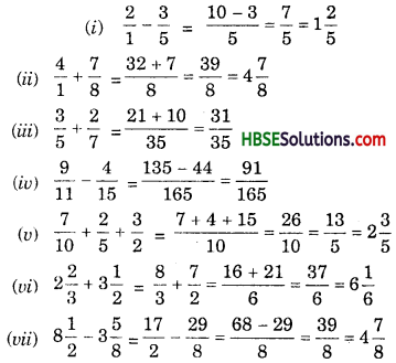 HBSE 7th Class Maths Solutions Chapter 2 Fractions and Decimals Ex 2.1 2