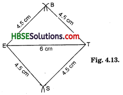 HBSE 8th Class Maths Solutions Chapter 4 Practical Geometry Ex 4.1 8
