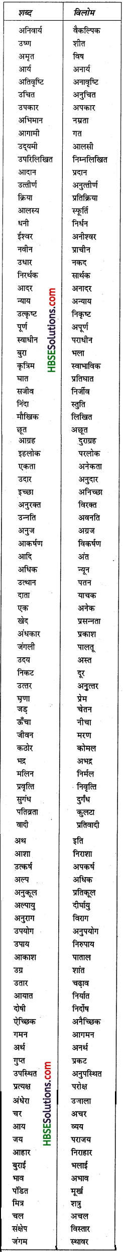 HBSE 7th Class Hindi Vyakaran शब्द-ज्ञान (भंडार)-4