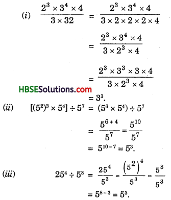 HBSE 7th Class Maths Solutions Chapter 13 Exponents and Powers Ex 13.2 2
