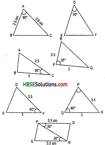 HBSE 7th Class Maths Solutions Chapter 7 Congruence of Triangles InText Questions 7