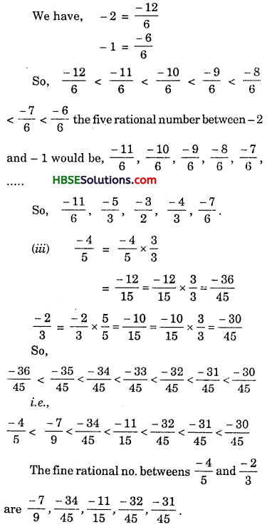HBSE 7th Class Maths Solutions Chapter 9 Rational Numbers Ex 9.1 2
