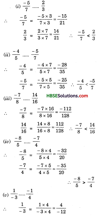 HBSE 7th Class Maths Solutions Chapter 9 Rational Numbers Ex 9.1 26